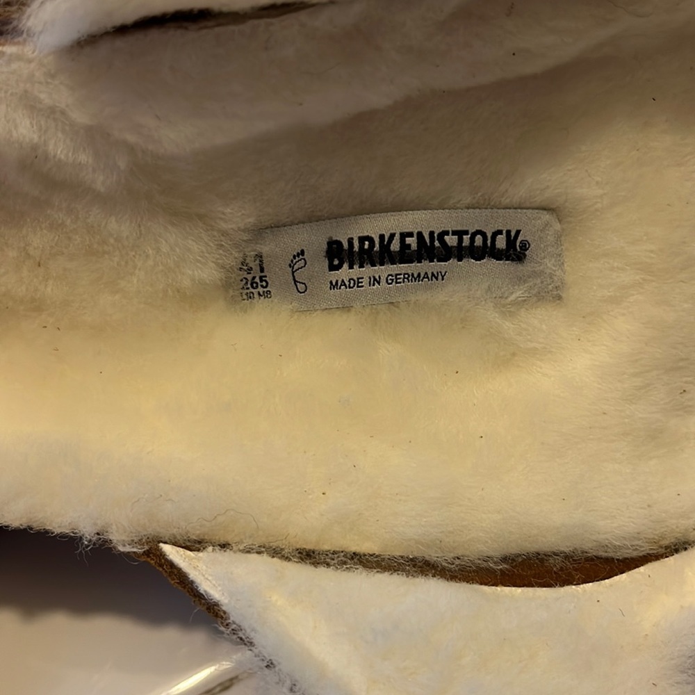 NWT Birkenstock Arizona Shearling Suede Leather Size 10 Mink Suede. - Picture 13 of 16